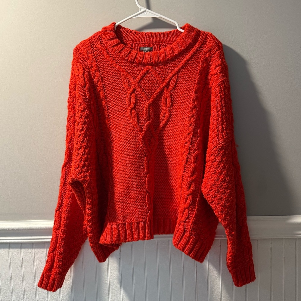Aerie Oversized Cable Knit Sweater Large